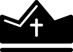 Religious Crown Silhouette With Cross Symbol Craft Design Svg File, Free Vectors File